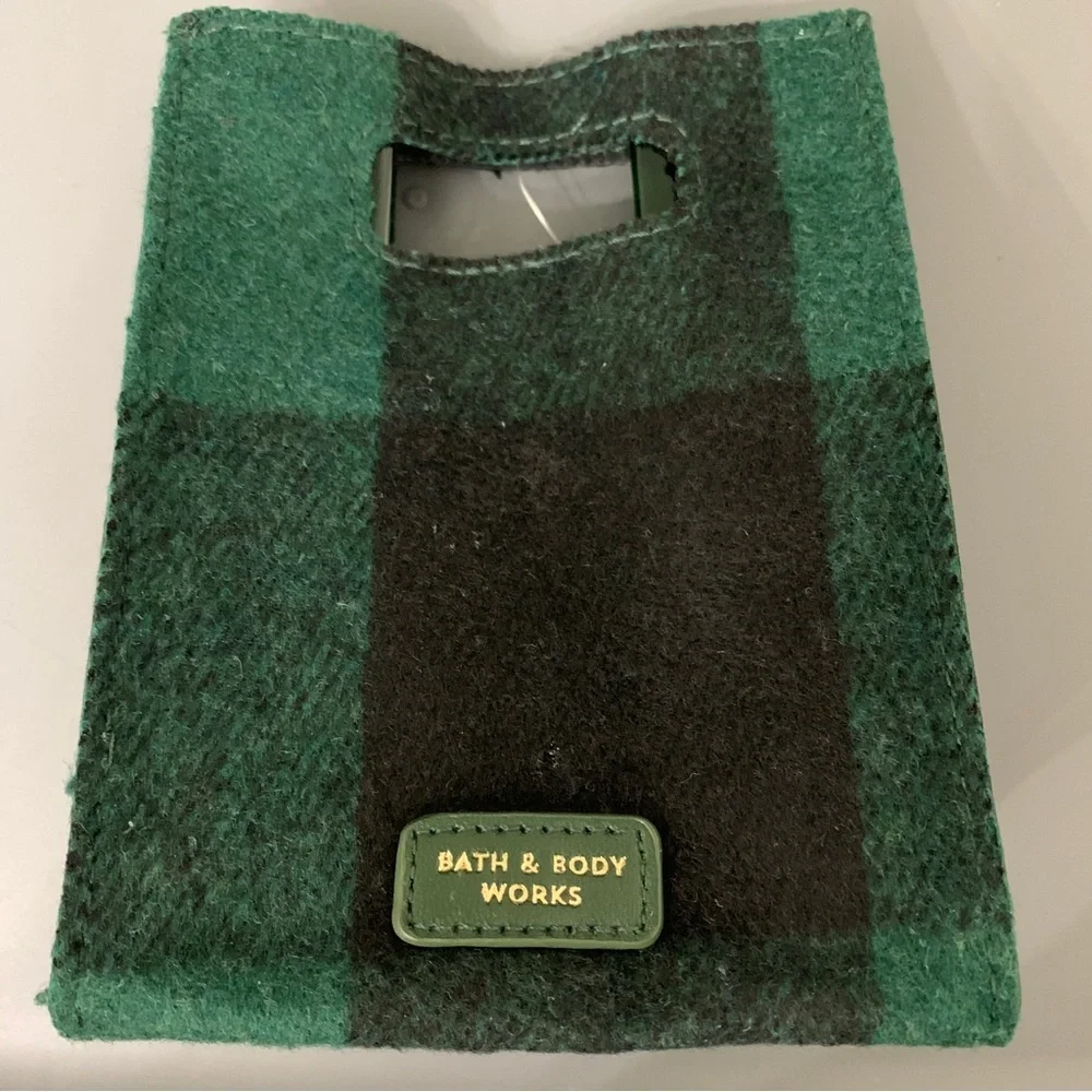 [5x$25] ⭐️ BBW Green Plaid Reusable Gift Bag Bath & Body Works Holiday NWT